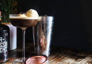 2 star Great Taste Award winning pre-mixed Espresso Martini cocktail served as an affogato 