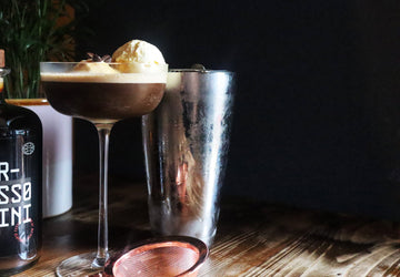 2 star Great Taste Award winning pre-mixed Espresso Martini cocktail served as an affogato 