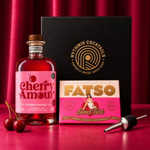 Cherry Amour Cocktail Gift Set with Fatso Dark Chocolate and Spirit Pourer